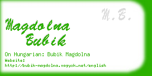 magdolna bubik business card